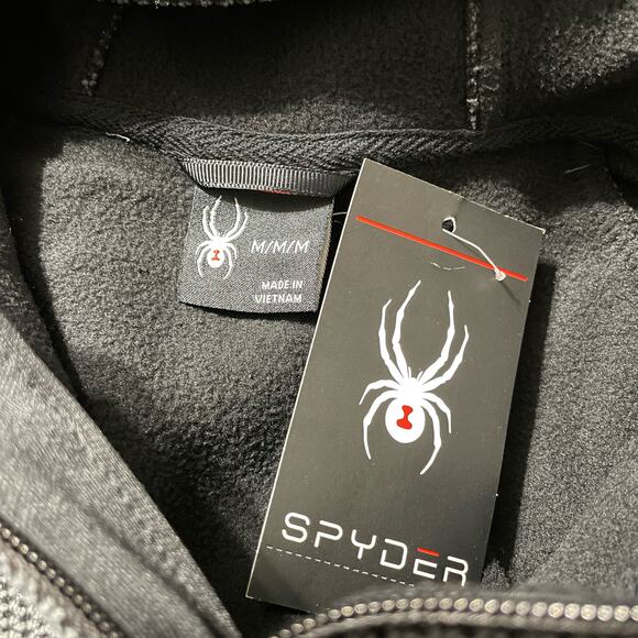Spyder Boundless | NWT Charcoal & Black Quarter Zip Pullover Hoodie Sweatshirt - Picture 10 of 12